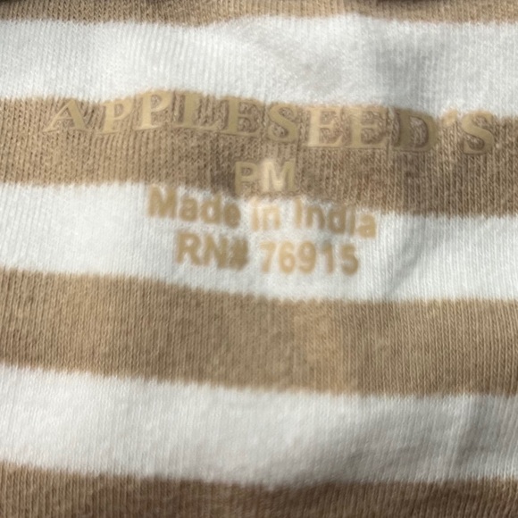 Women's Appleseed's Medium Petite Striped Tan and White Blouse - Picture 6 of 6